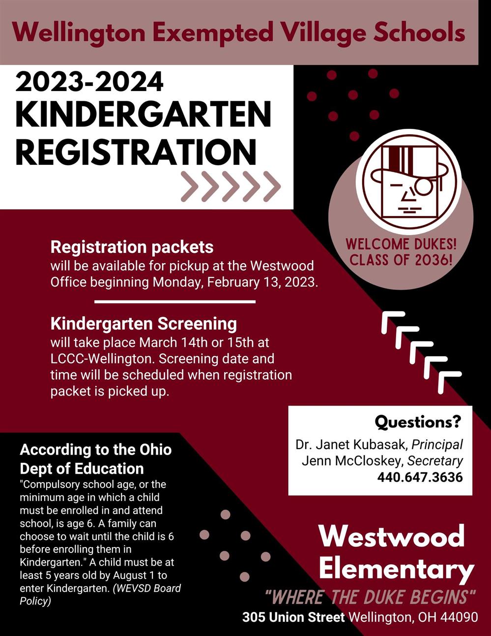 2023 - 2024 Kindergarten Registration